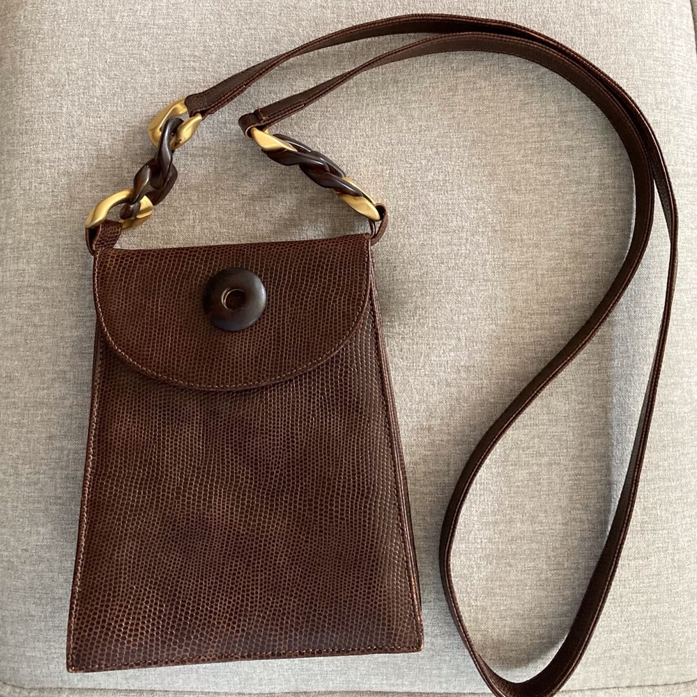 Jennifer Graham Vintage Crocodile Embossed Leather Bag
